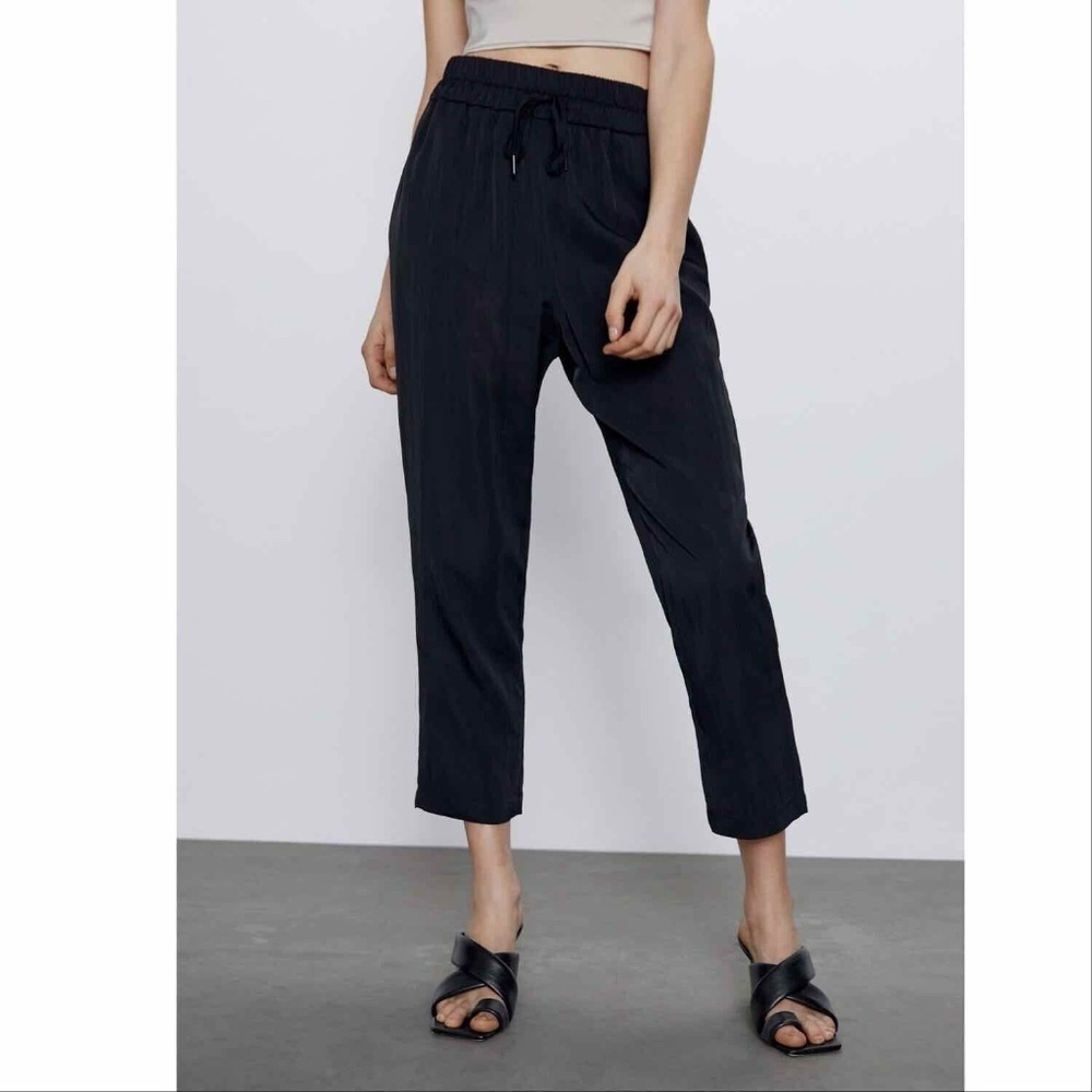 Zara Every Day Fit High Waisted Pants In Black